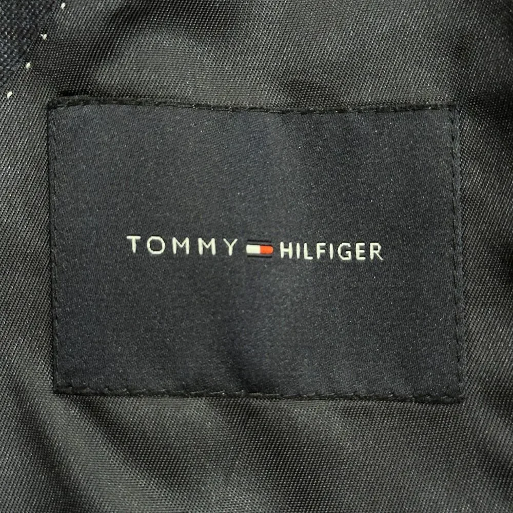 TOMMY HILFIGER Mens Navy Glen Plaid Wool Blazer Two Button Sport Coat Jacket 38L
